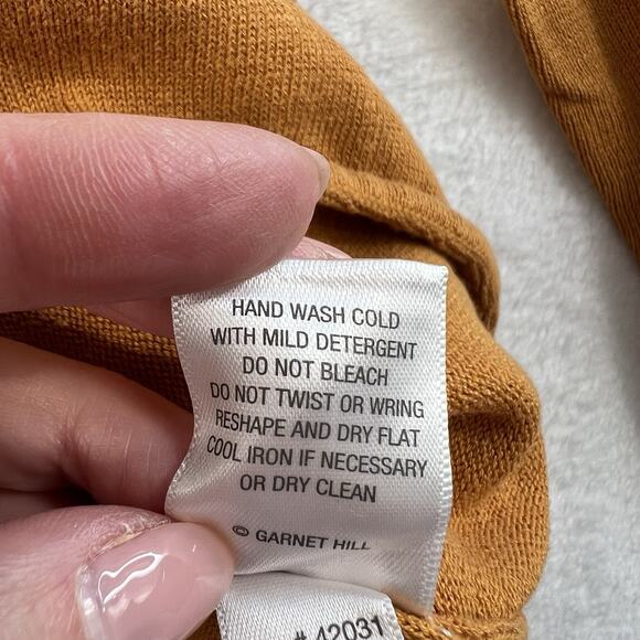 Sundance M Medium Sweater Silk Blend Gold Mustard Round Neck Long Sleeve Knit - Picture 8 of 13